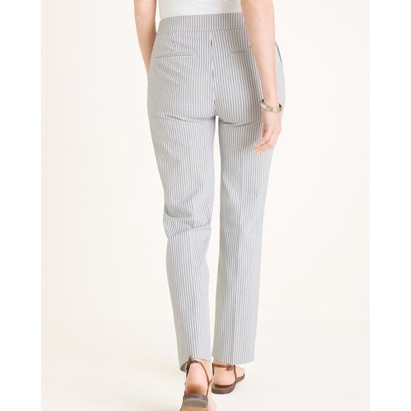 CHICOS | Womens So Slimming Pinstripe Straight Leg  Size M 10 Chico’s size 1.5 - Picture 3 of 11